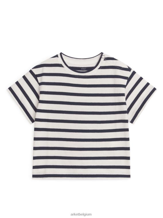 ARKET kleding 0DXJP1723 donkerblauw/wit T-shirt met korte mouwen kinderen