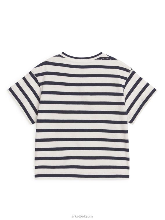 ARKET kleding 0DXJP1723 donkerblauw/wit T-shirt met korte mouwen kinderen