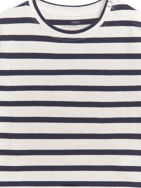 ARKET kleding 0DXJP1723 donkerblauw/wit T-shirt met korte mouwen kinderen