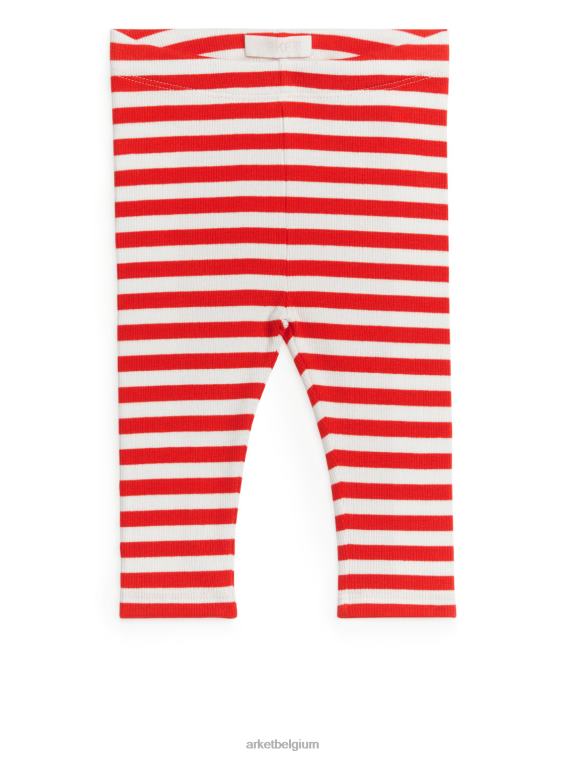 ARKET kleding 0DXJP1726 wit rood geribbelde legging kinderen