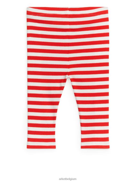 ARKET kleding 0DXJP1726 wit rood geribbelde legging kinderen