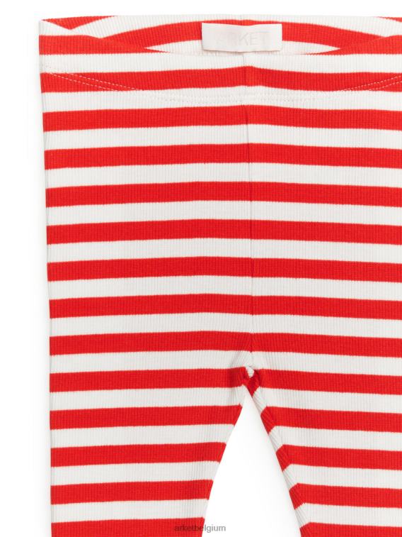 ARKET kleding 0DXJP1726 wit rood geribbelde legging kinderen