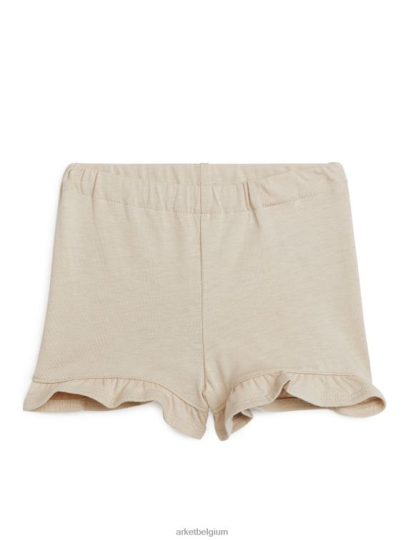 ARKET kleding 0DXJP1729 beige jersey short met ruches kinderen