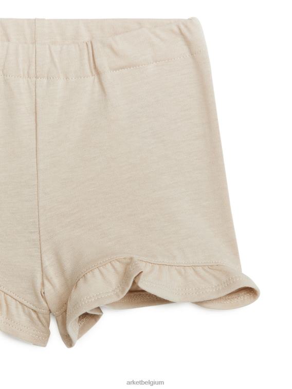 ARKET kleding 0DXJP1729 beige jersey short met ruches kinderen