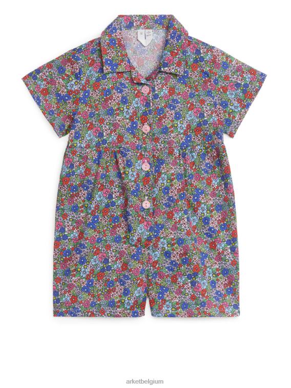 ARKET kleding 0DXJP1733 multi/bloemig korte katoenen jumpsuit kinderen