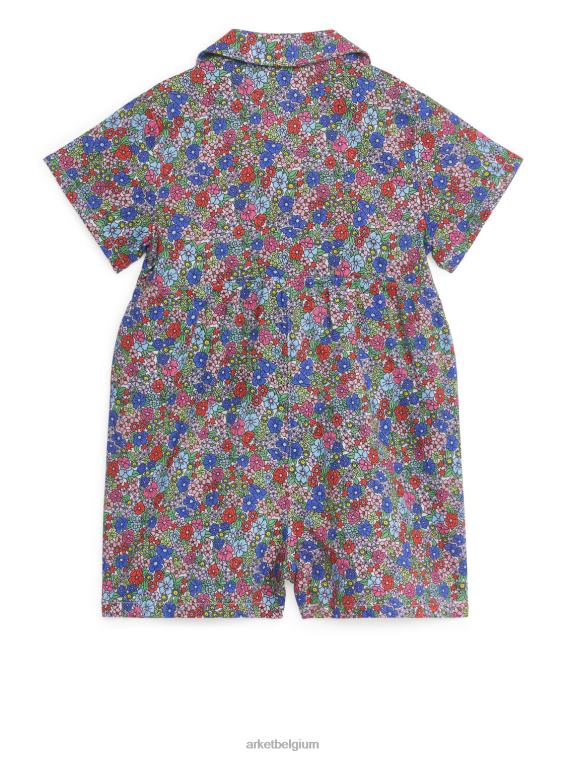 ARKET kleding 0DXJP1733 multi/bloemig korte katoenen jumpsuit kinderen