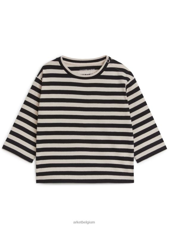 ARKET kleding 0DXJP1735 zwart/beige top met lange mouwen kinderen