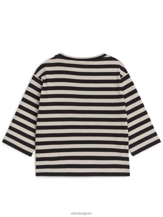 ARKET kleding 0DXJP1735 zwart/beige top met lange mouwen kinderen