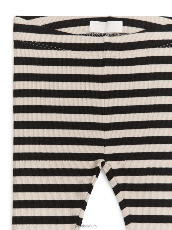 ARKET kleding 0DXJP1736 zwart/beige geribbelde legging kinderen