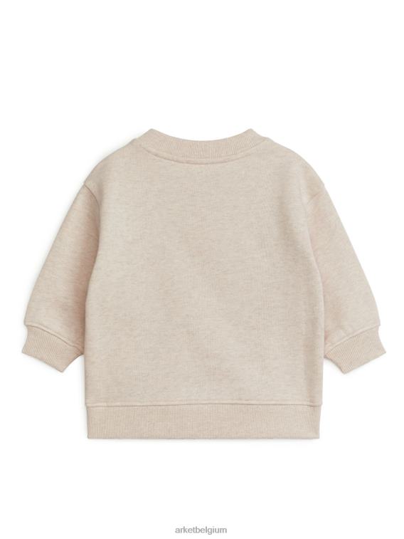 ARKET kleding 0DXJP1737 havermelange losvallende katoenen sweater kinderen