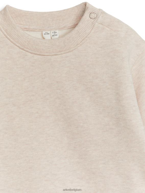 ARKET kleding 0DXJP1737 havermelange losvallende katoenen sweater kinderen