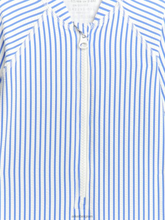 ARKET kleding 0DXJP1752 blauw/streep lange seersucker uv-zwemoverall kinderen