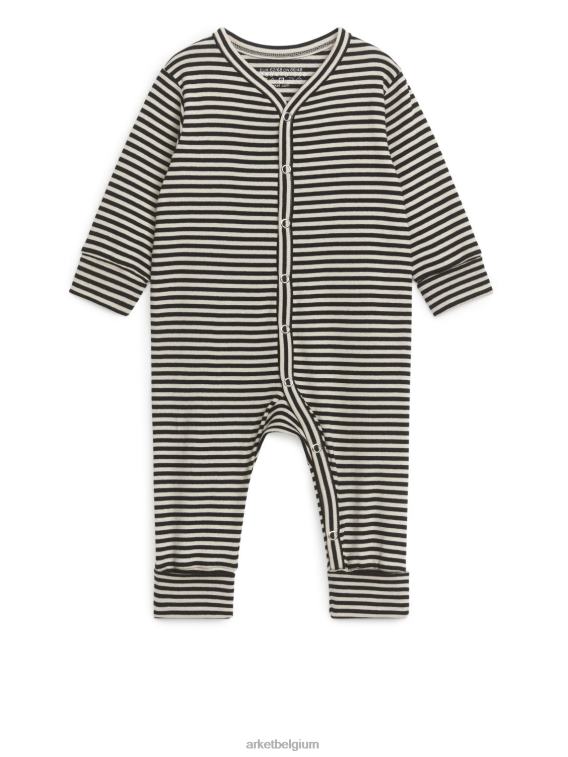 ARKET kleding 0DXJP1753 lichtbeige/zwart alles-in-één pyjamaset van 2 kinderen