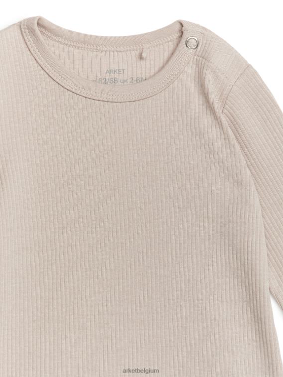 ARKET kleding 0DXJP1755 licht beige bodysuit van katoenlyocell kinderen