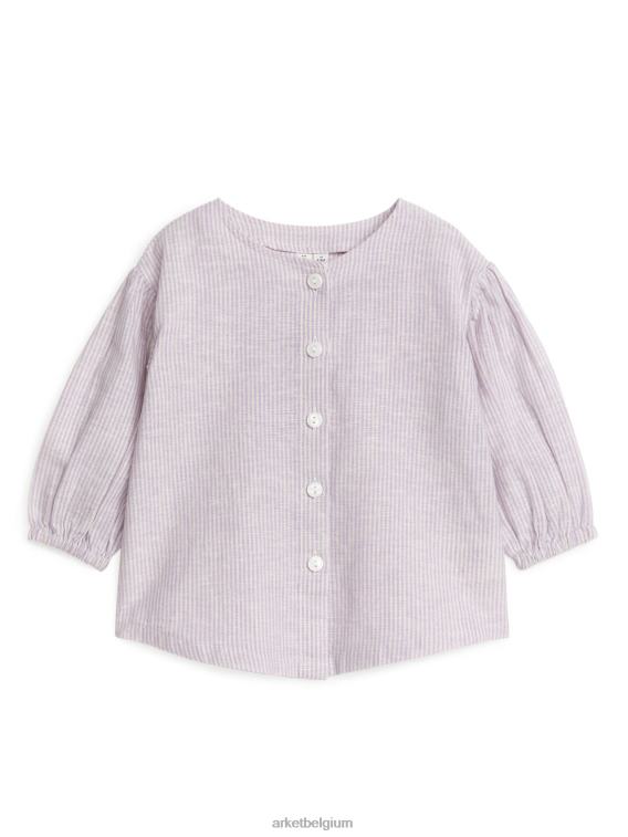 ARKET kleding 0DXJP1757 lila/wit linnen blouse kinderen