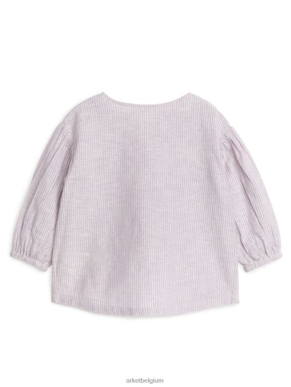 ARKET kleding 0DXJP1757 lila/wit linnen blouse kinderen