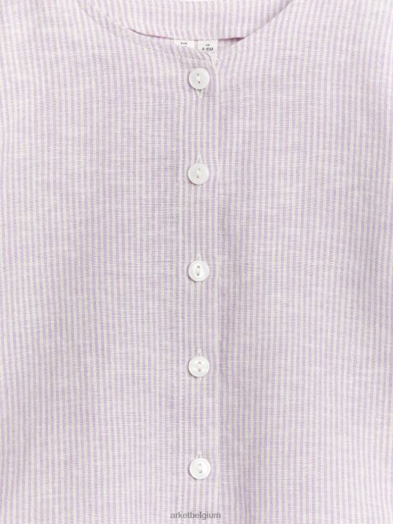 ARKET kleding 0DXJP1757 lila/wit linnen blouse kinderen