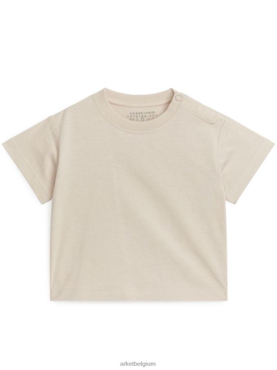 ARKET kleding 0DXJP1758 lichtbeige/wit/rood katoenen t-shirt set van 2 kinderen