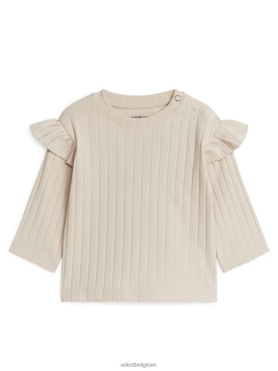 ARKET kleding 0DXJP1761 beige jersey top met ruches kinderen