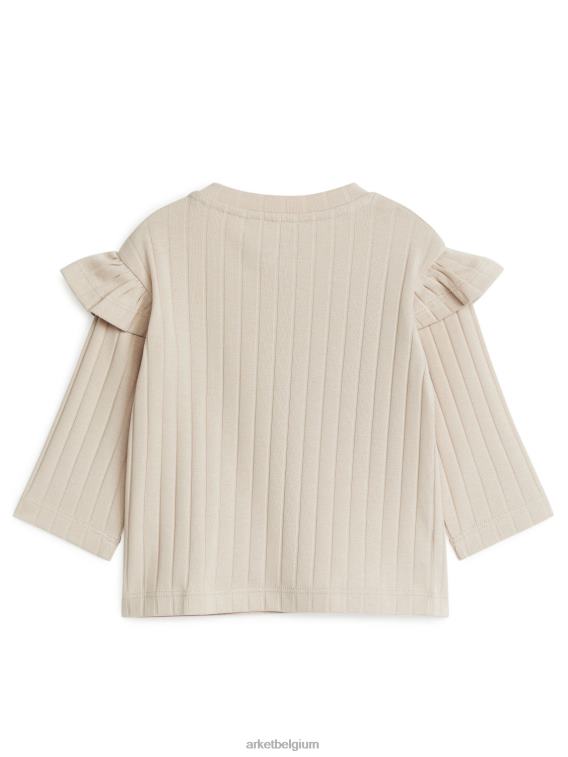 ARKET kleding 0DXJP1761 beige jersey top met ruches kinderen