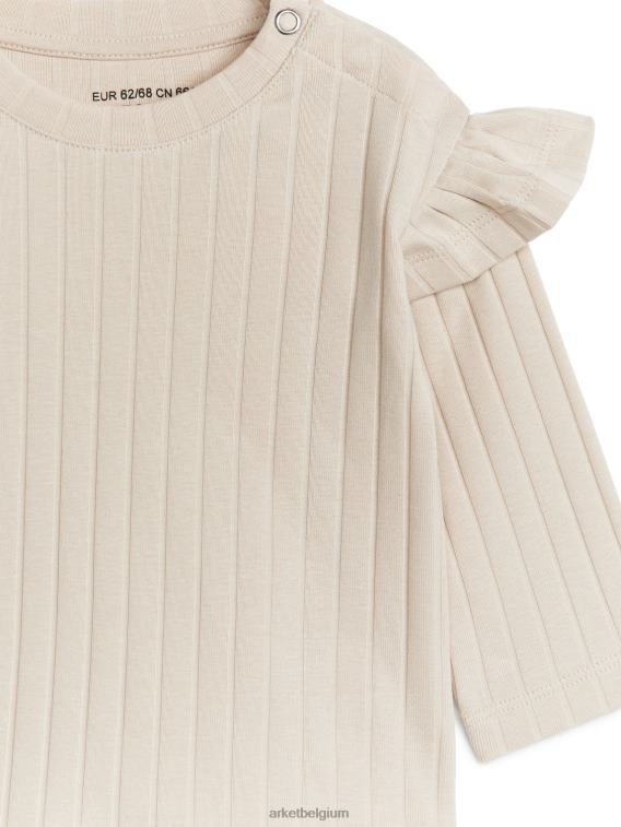 ARKET kleding 0DXJP1761 beige jersey top met ruches kinderen