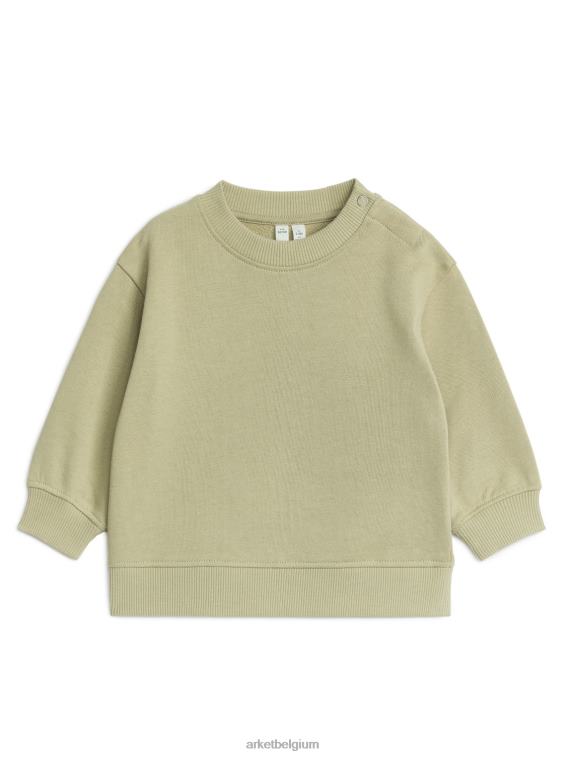 ARKET kleding 0DXJP1762 licht kakigroen losvallende katoenen sweater kinderen