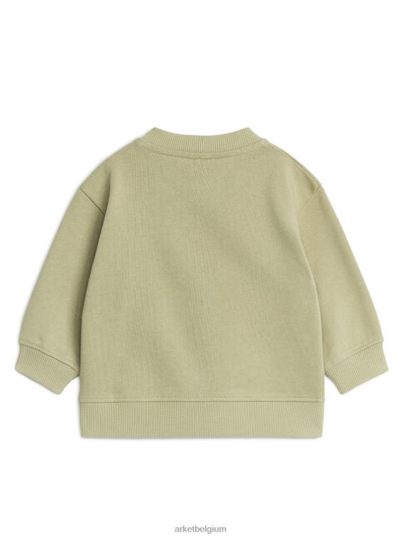 ARKET kleding 0DXJP1762 licht kakigroen losvallende katoenen sweater kinderen