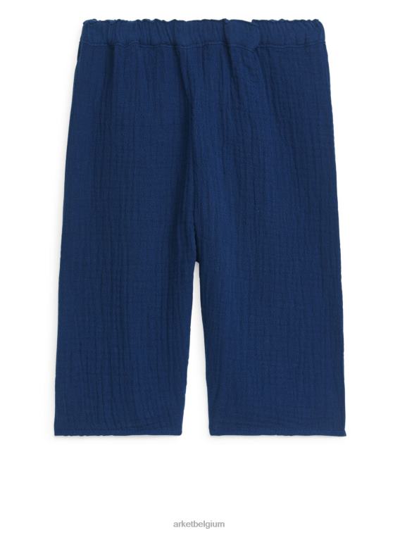 ARKET kleding 0DXJP1769 donkerblauw katoenen mousseline broek kinderen