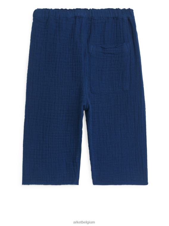 ARKET kleding 0DXJP1769 donkerblauw katoenen mousseline broek kinderen