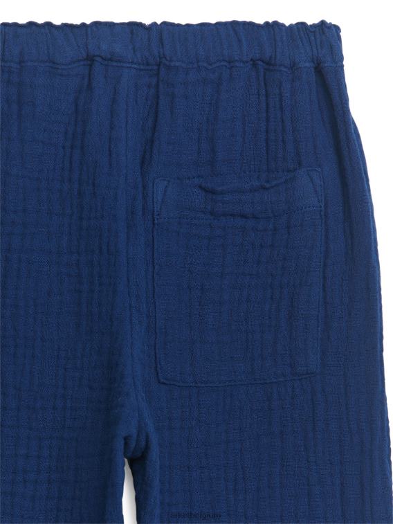 ARKET kleding 0DXJP1769 donkerblauw katoenen mousseline broek kinderen