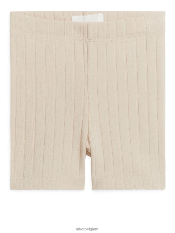 ARKET kleding 0DXJP1773 beige/donkerblauw geribde jersey fietsbroek, set van 2 kinderen