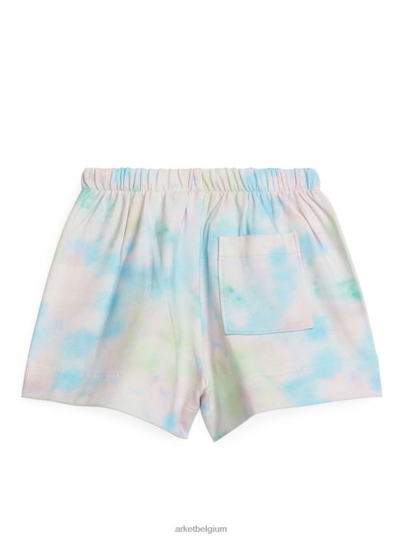 ARKET kleding 0DXJP1539 blauw/tie-dye korte broek van franse badstof kinderen