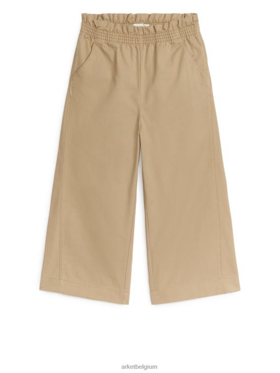 ARKET kleding 0DXJP1540 beige wijde katoenen broek kinderen