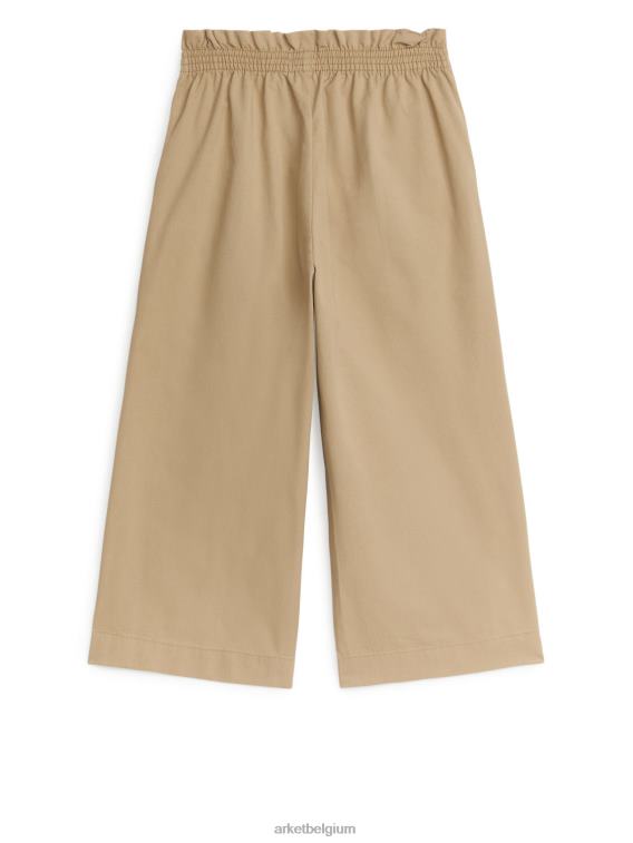 ARKET kleding 0DXJP1540 beige wijde katoenen broek kinderen