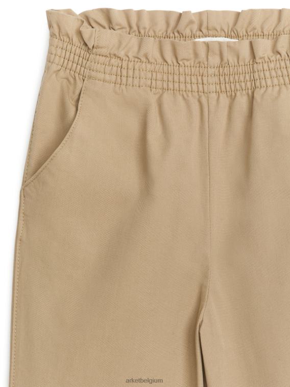 ARKET kleding 0DXJP1540 beige wijde katoenen broek kinderen