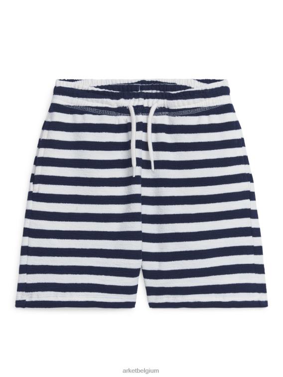 ARKET kleding 0DXJP1542 donkerblauw/strepen getextureerde jersey short kinderen