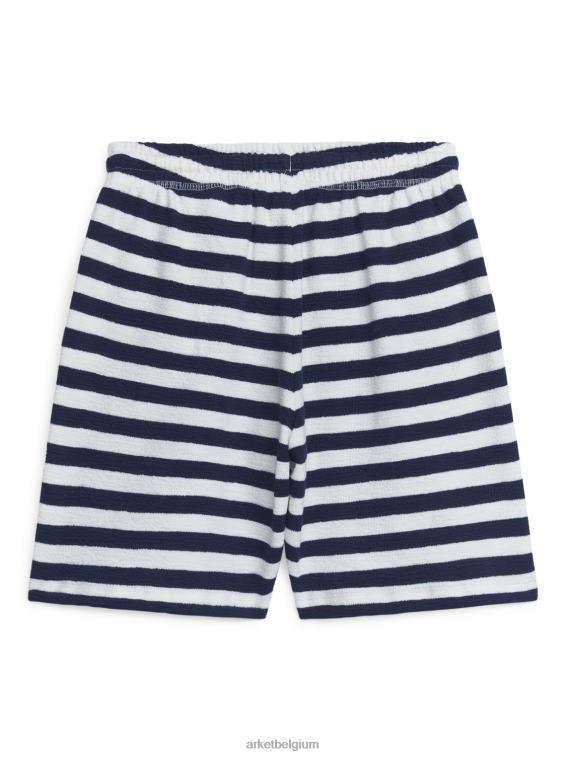 ARKET kleding 0DXJP1542 donkerblauw/strepen getextureerde jersey short kinderen