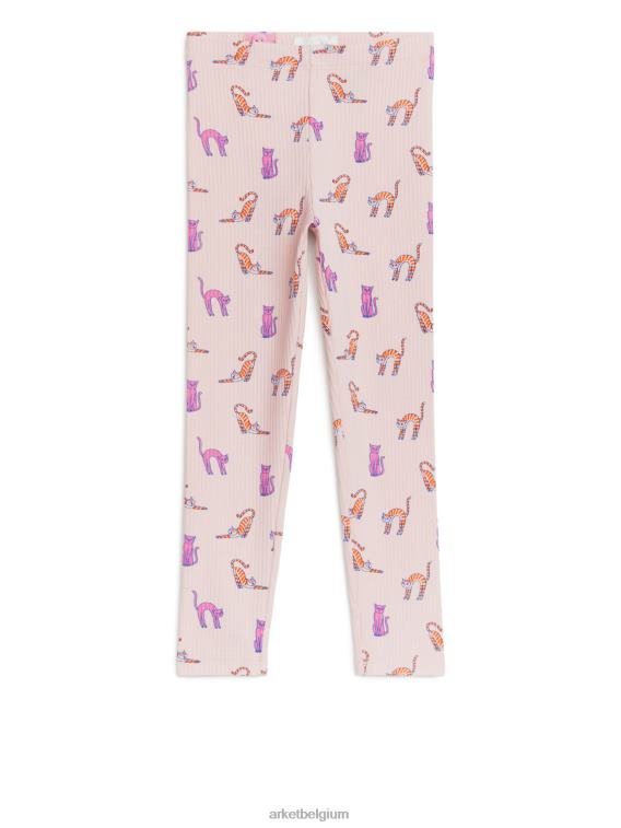 ARKET kleding 0DXJP1545 stoffig roze geribbelde legging kinderen