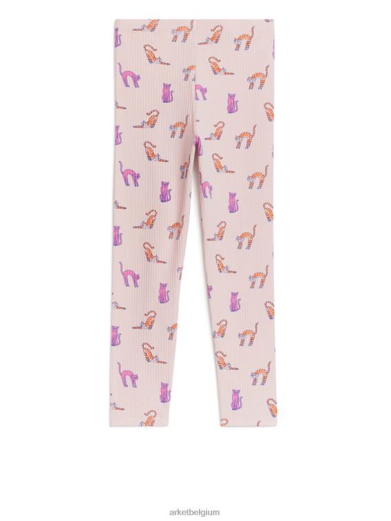 ARKET kleding 0DXJP1545 stoffig roze geribbelde legging kinderen