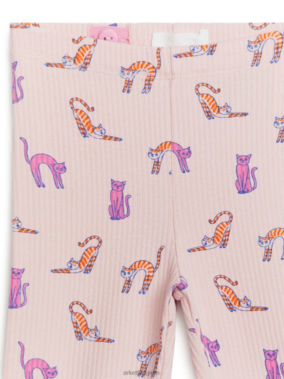 ARKET kleding 0DXJP1545 stoffig roze geribbelde legging kinderen