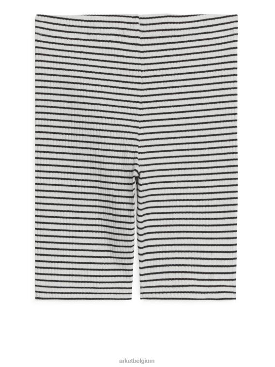 ARKET kleding 0DXJP1552 gebroken wit/zwart geribbelde fietsbroek kinderen