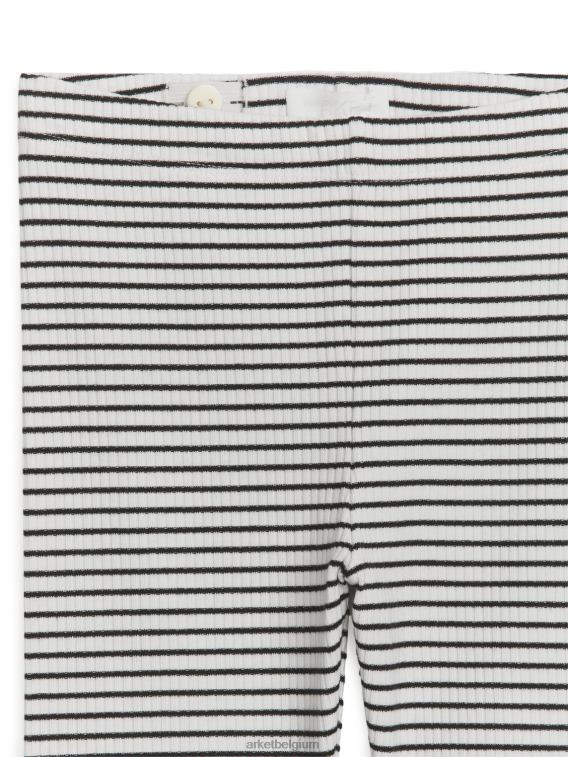 ARKET kleding 0DXJP1552 gebroken wit/zwart geribbelde fietsbroek kinderen