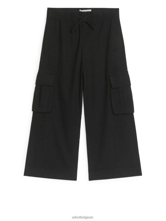 ARKET kleding 0DXJP1563 zwart Utility linnen broek kinderen