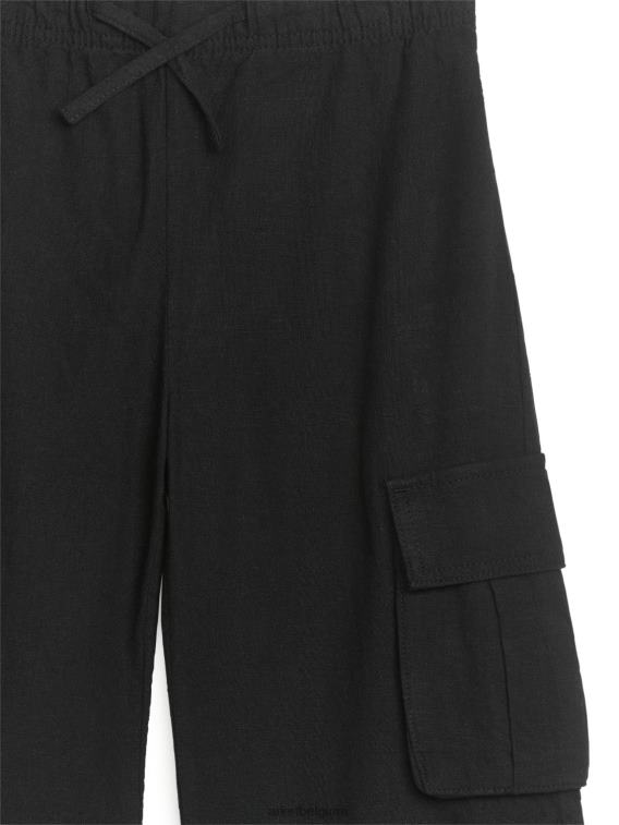 ARKET kleding 0DXJP1563 zwart Utility linnen broek kinderen