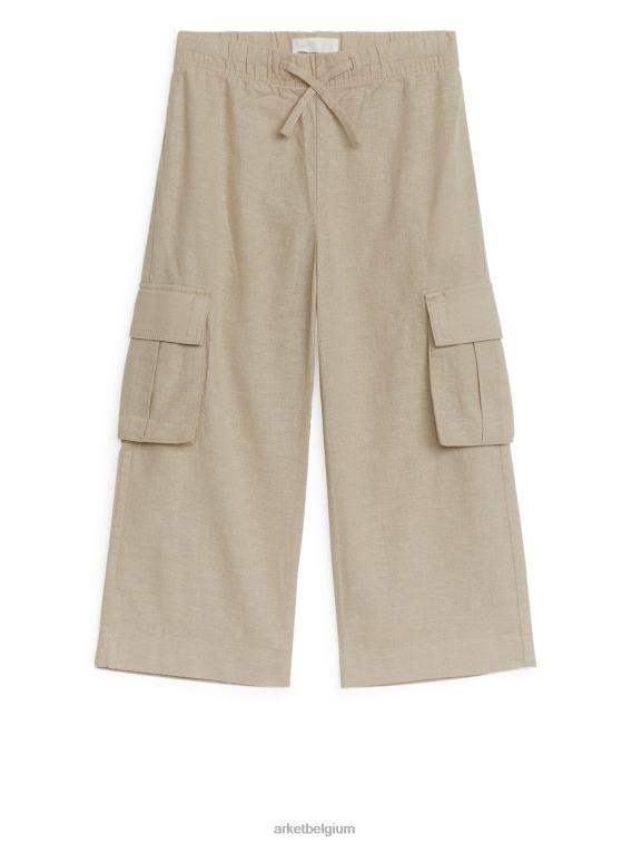 ARKET kleding 0DXJP1564 beige Utility linnen broek kinderen