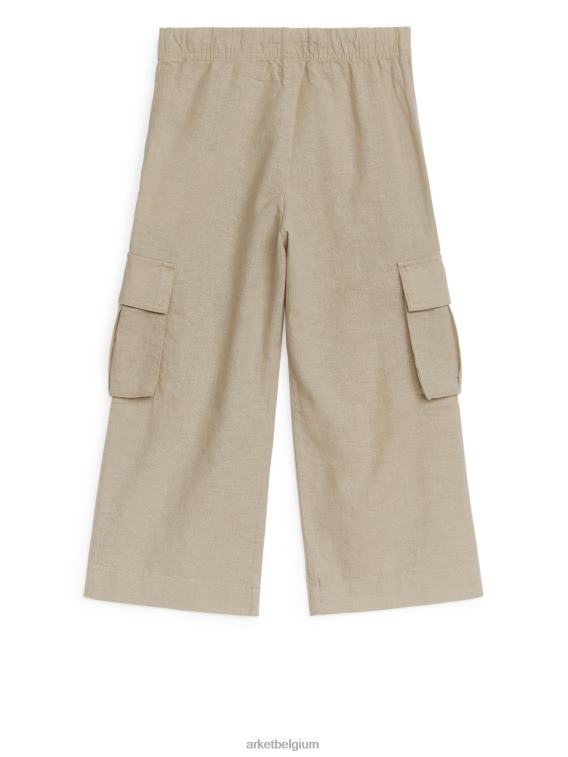 ARKET kleding 0DXJP1564 beige Utility linnen broek kinderen