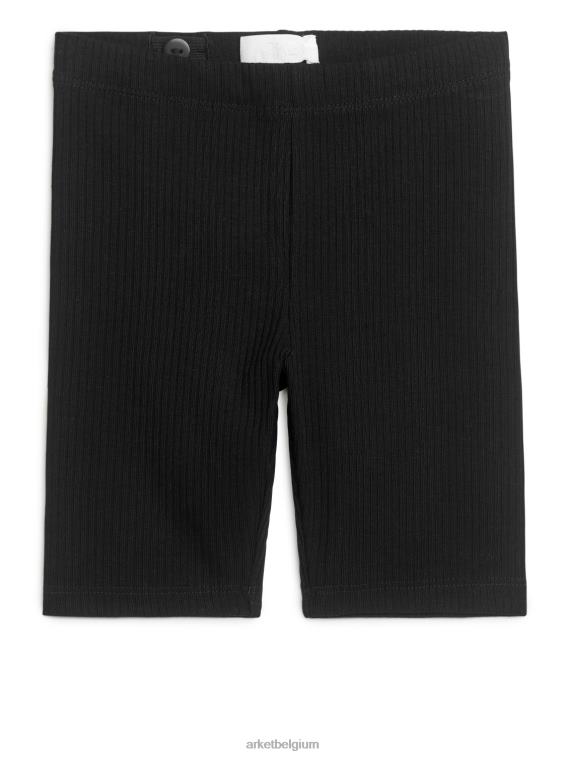 ARKET kleding 0DXJP1567 zwart geribbelde fietsbroek kinderen