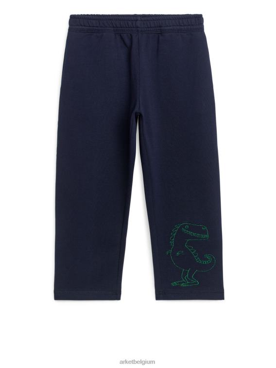 ARKET kleding 0DXJP1574 donkerblauw geborduurde joggingbroek kinderen