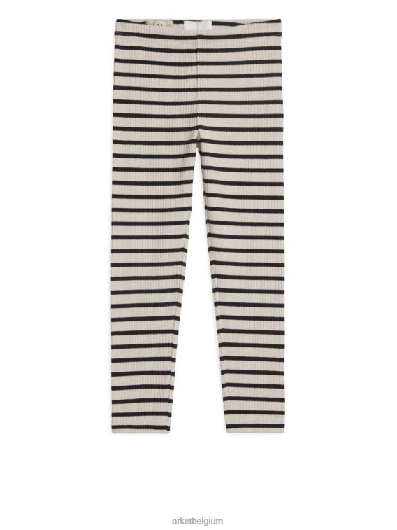 ARKET kleding 0DXJP1584 gebroken wit/zwart geribbelde legging kinderen