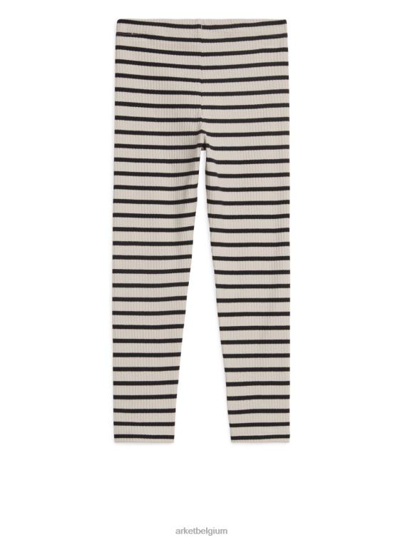 ARKET kleding 0DXJP1584 gebroken wit/zwart geribbelde legging kinderen